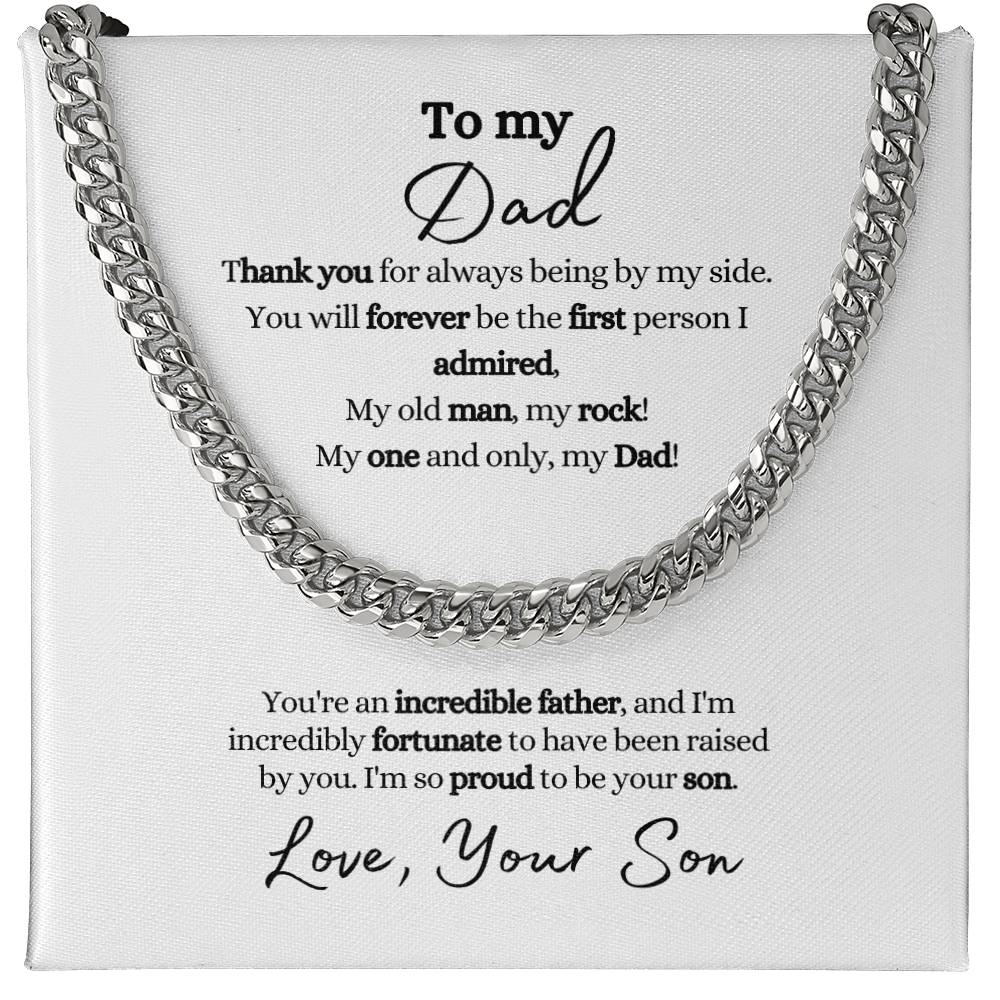 To Dad From Son | Incredible Father | Cuban Link Chain