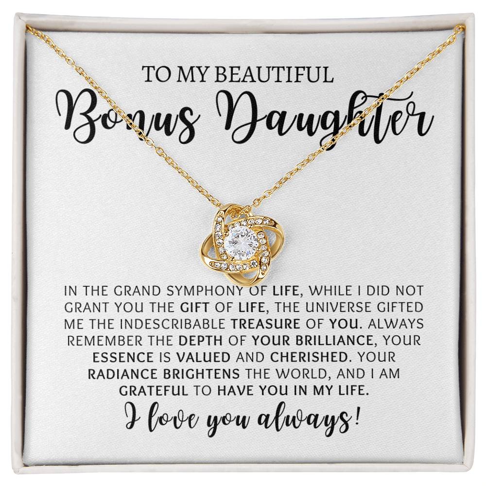 Bonus Daughter | Love You | Love Knot Necklace