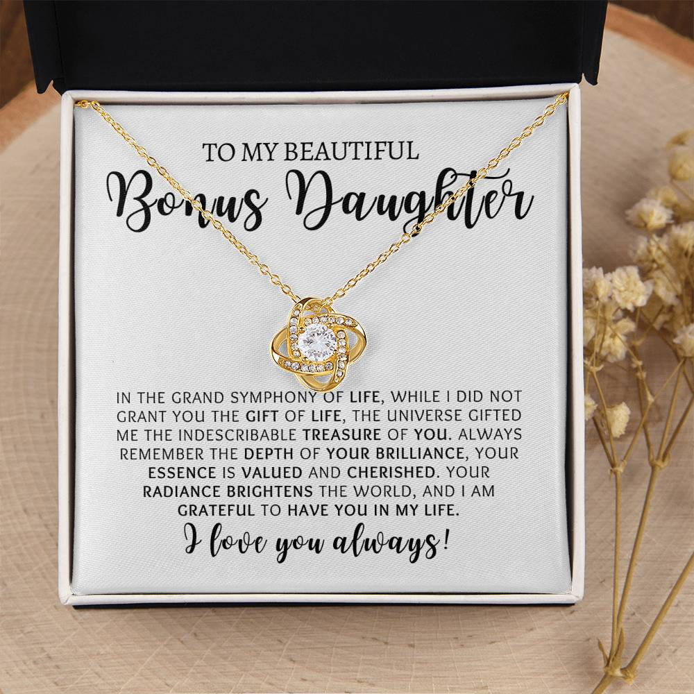 Bonus Daughter | Love You | Love Knot Necklace