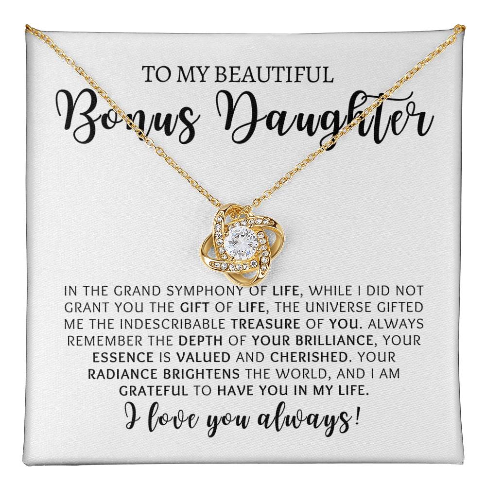 Bonus Daughter | Love You | Love Knot Necklace