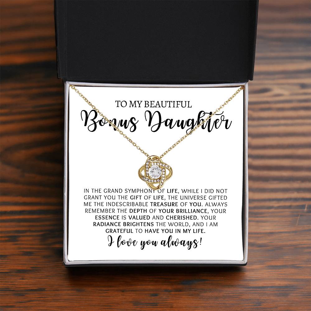 Bonus Daughter | Love You | Love Knot Necklace