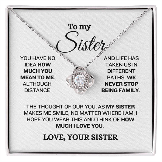 Sister | How much you mean to me | Love knot Necklace