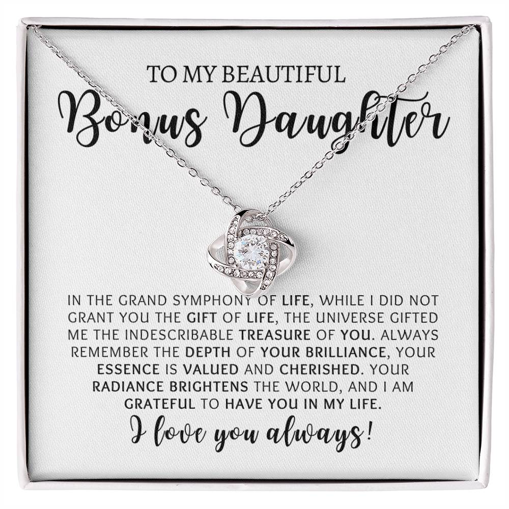 Bonus Daughter | Love You | Love Knot Necklace