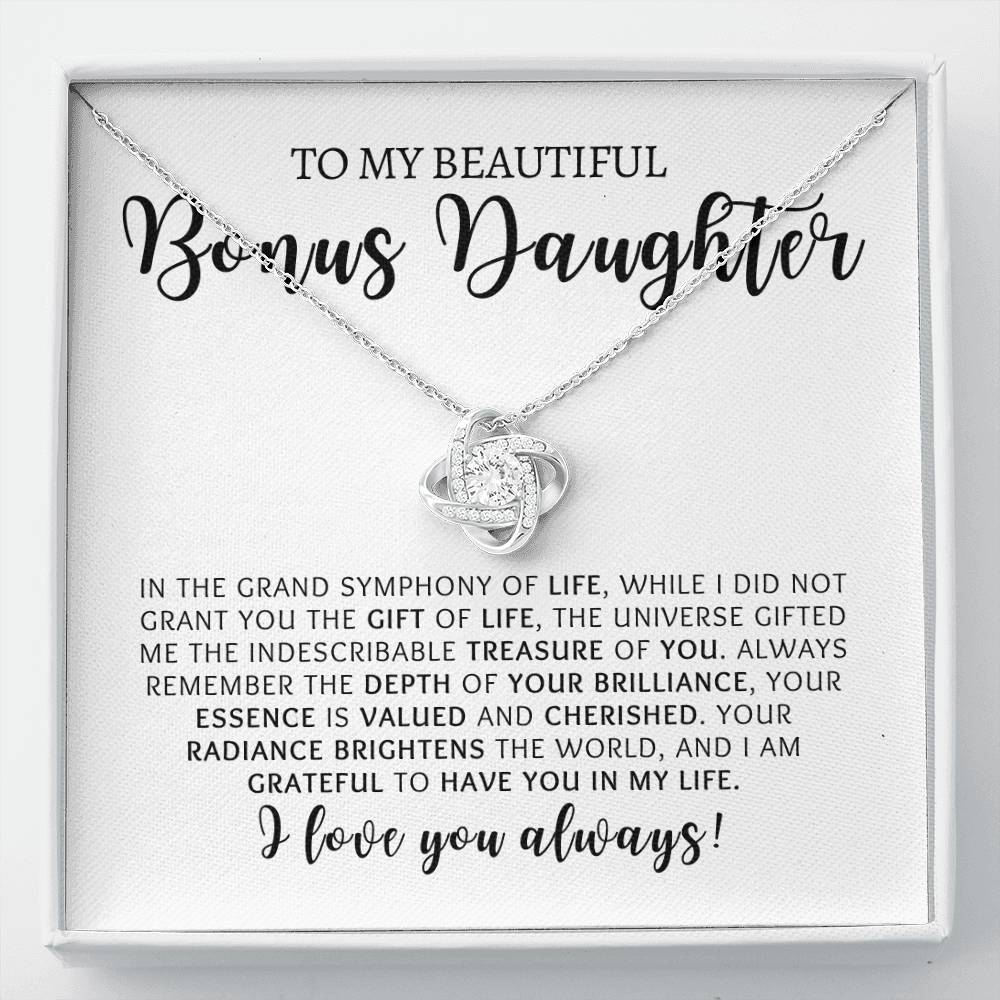 Bonus Daughter | Love You | Love Knot Necklace