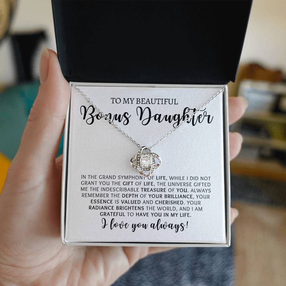 Bonus Daughter | Love You | Love Knot Necklace