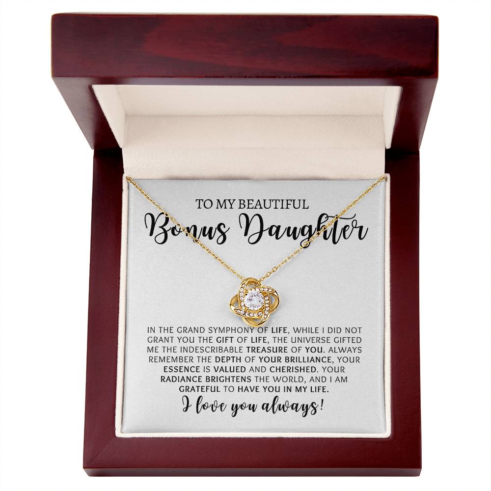 Bonus Daughter | Love You | Love Knot Necklace