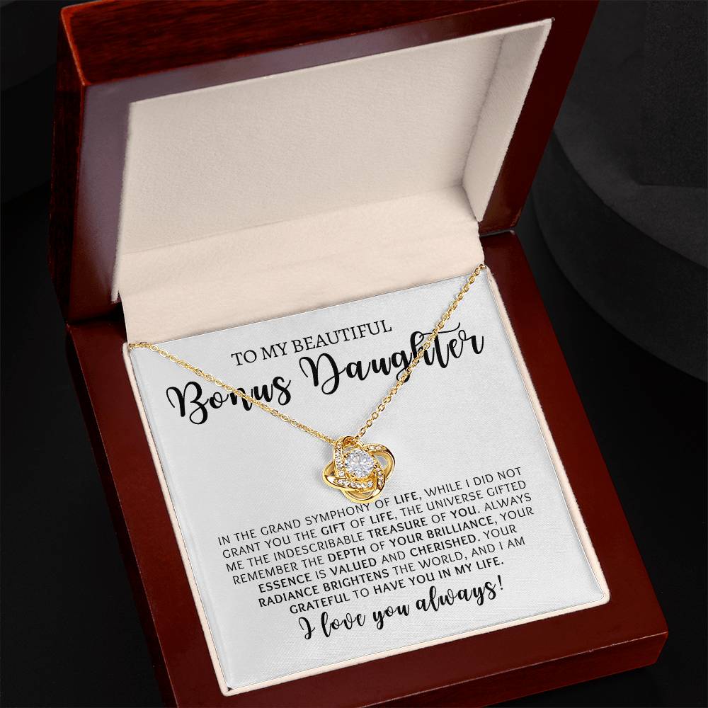 Bonus Daughter | Love You | Love Knot Necklace