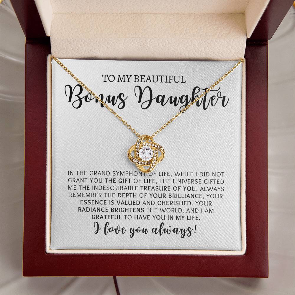 Bonus Daughter | Love You | Love Knot Necklace