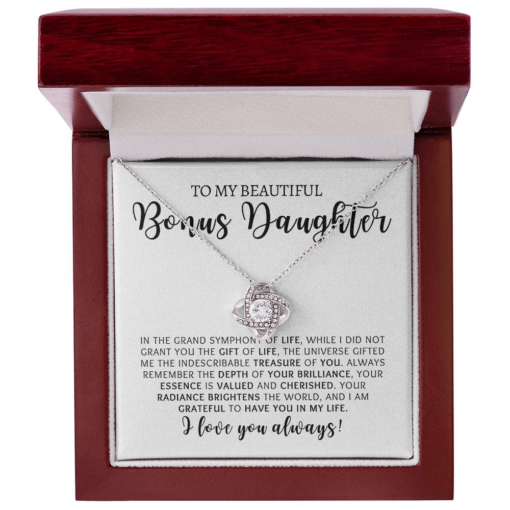 Bonus Daughter | Love You | Love Knot Necklace