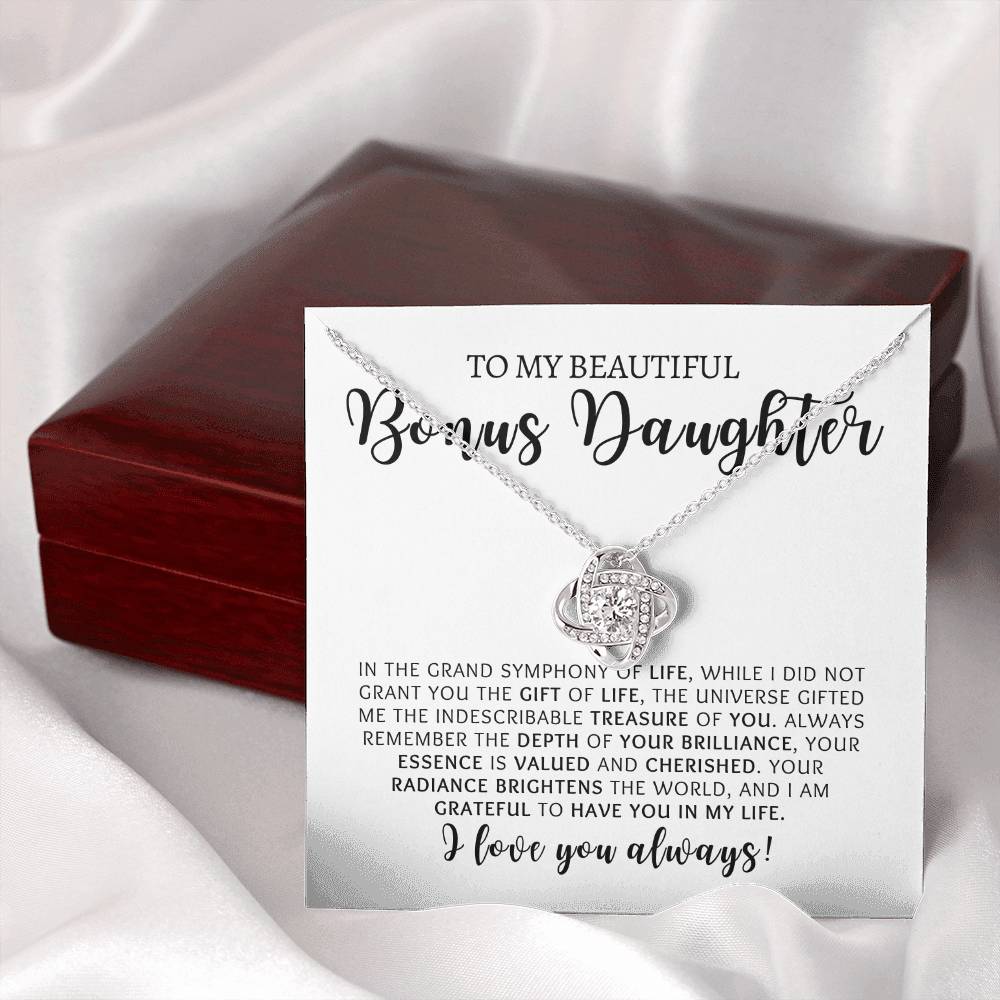 Bonus Daughter | Love You | Love Knot Necklace