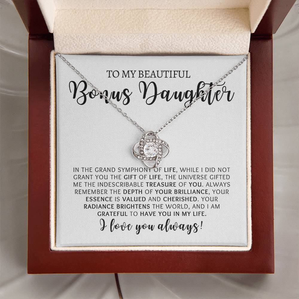 Bonus Daughter | Love You | Love Knot Necklace