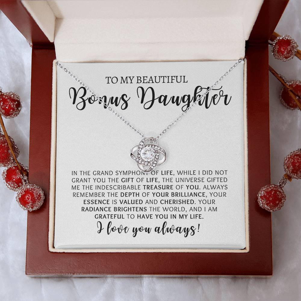 Bonus Daughter | Love You | Love Knot Necklace