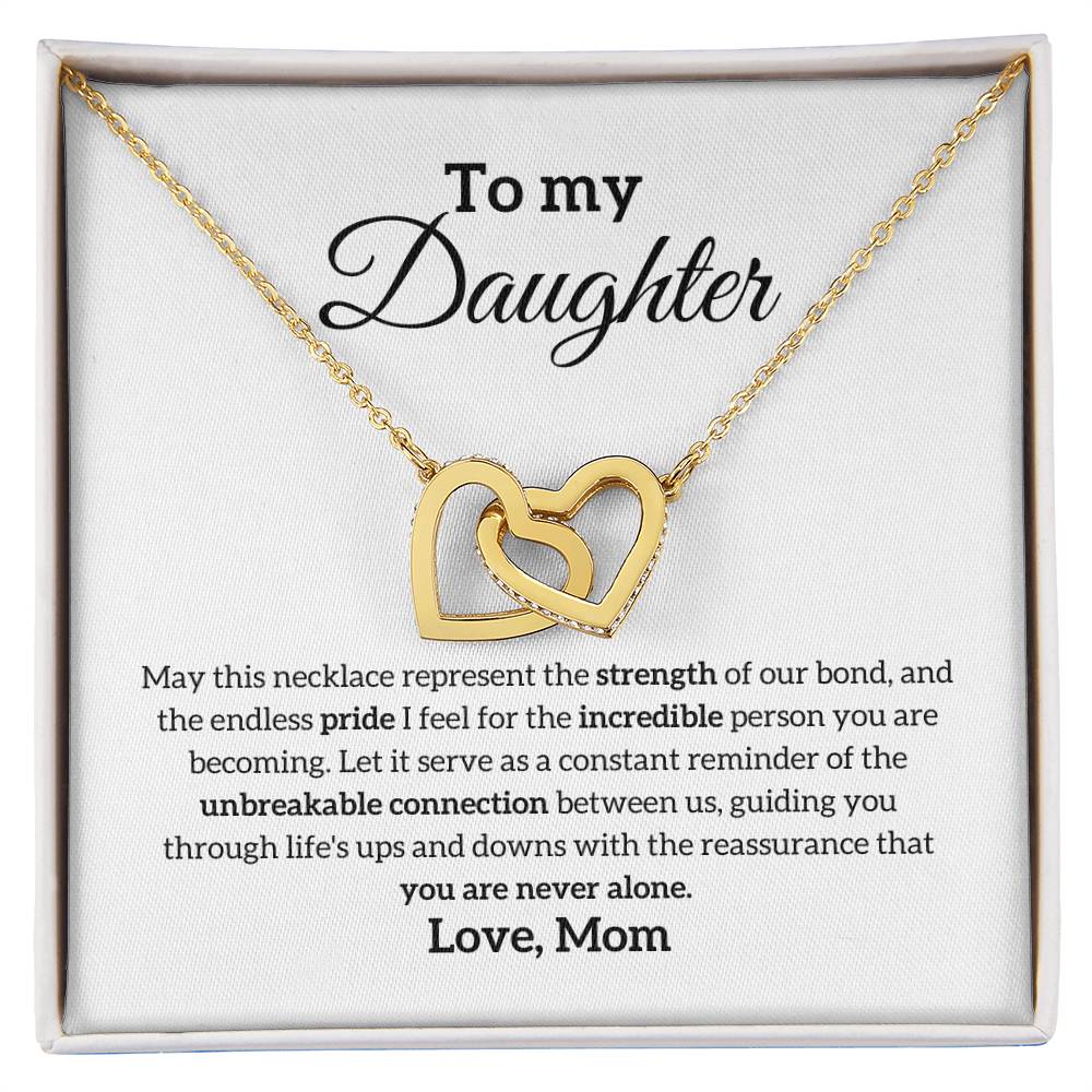 Daughter from Mom | Unbreakable Connection | Interlocking Hearts Necklace