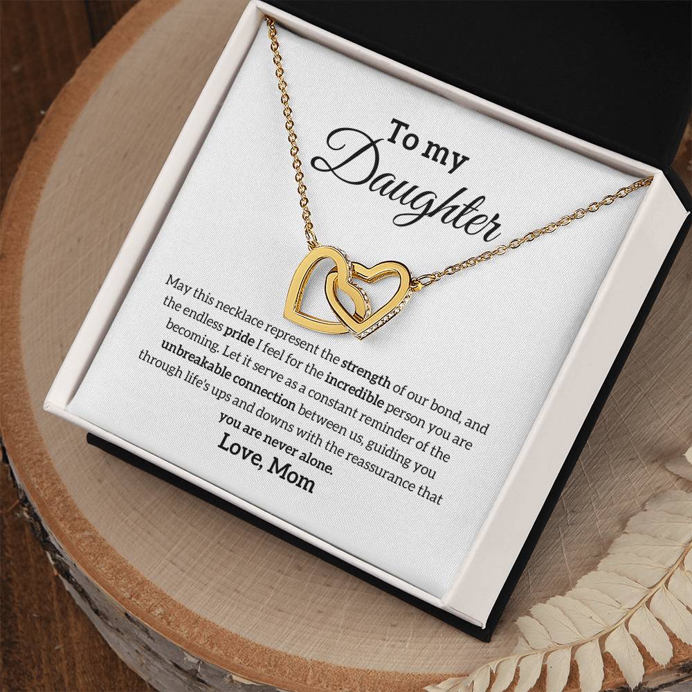 Daughter from Mom | Unbreakable Connection | Interlocking Hearts Necklace