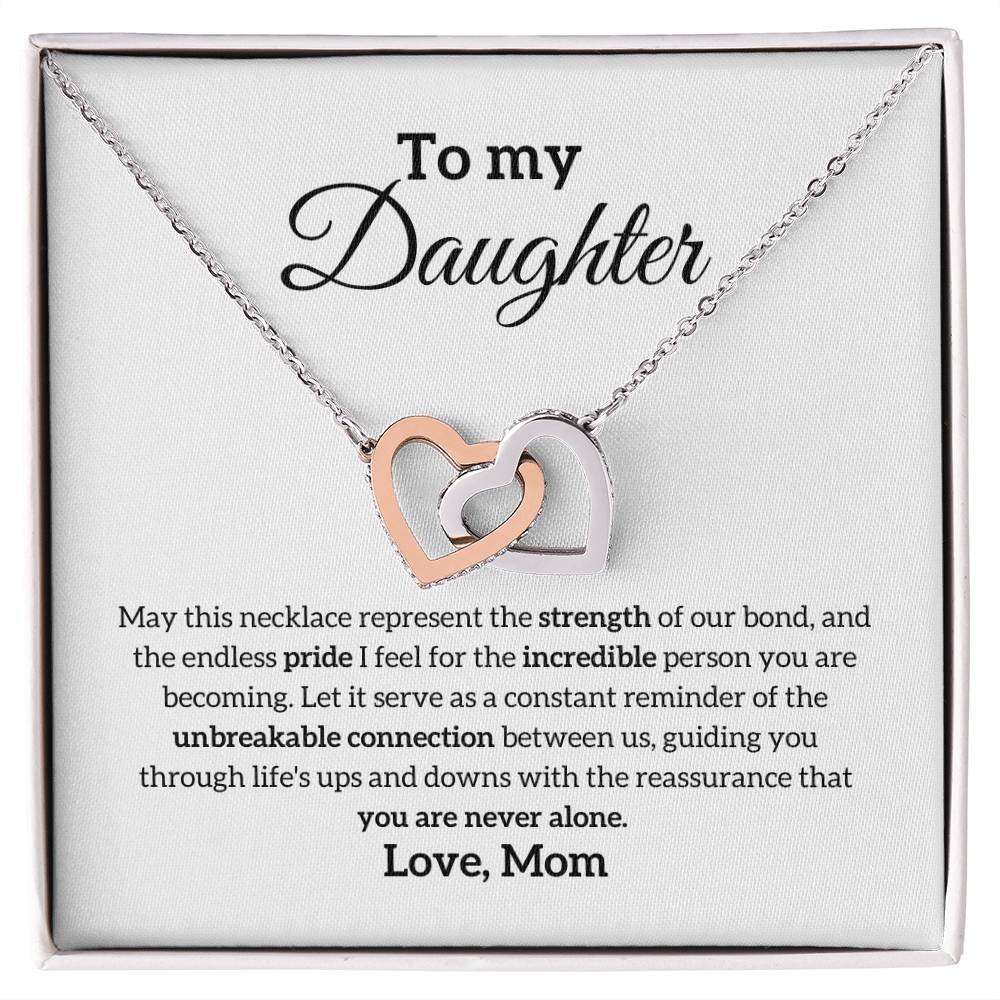 Daughter from Mom | Unbreakable Connection | Interlocking Hearts Necklace