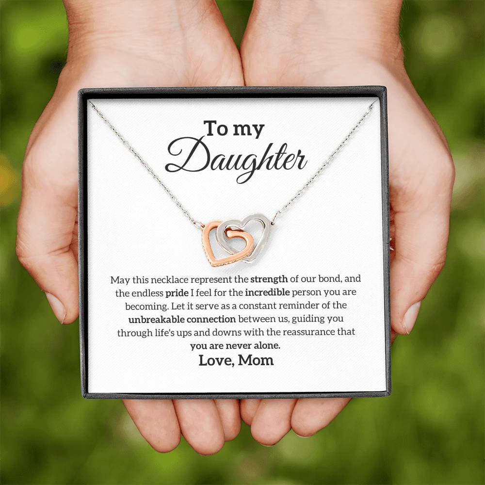 Daughter from Mom | Unbreakable Connection | Interlocking Hearts Necklace