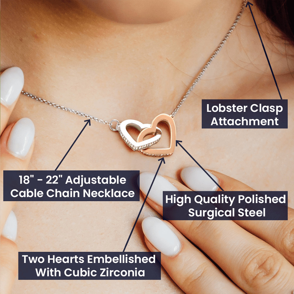 Daughter from Mom | Unbreakable Connection | Interlocking Hearts Necklace