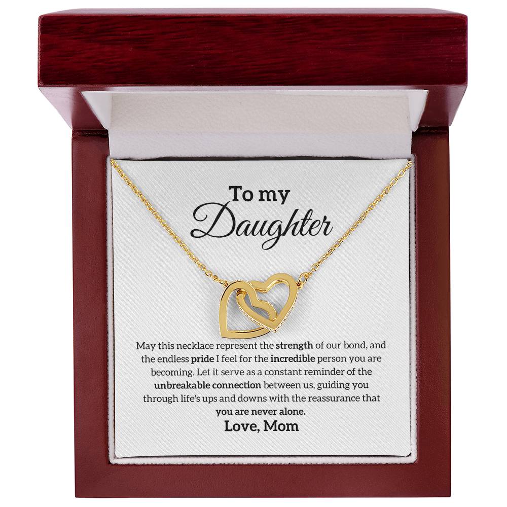 Daughter from Mom | Unbreakable Connection | Interlocking Hearts Necklace