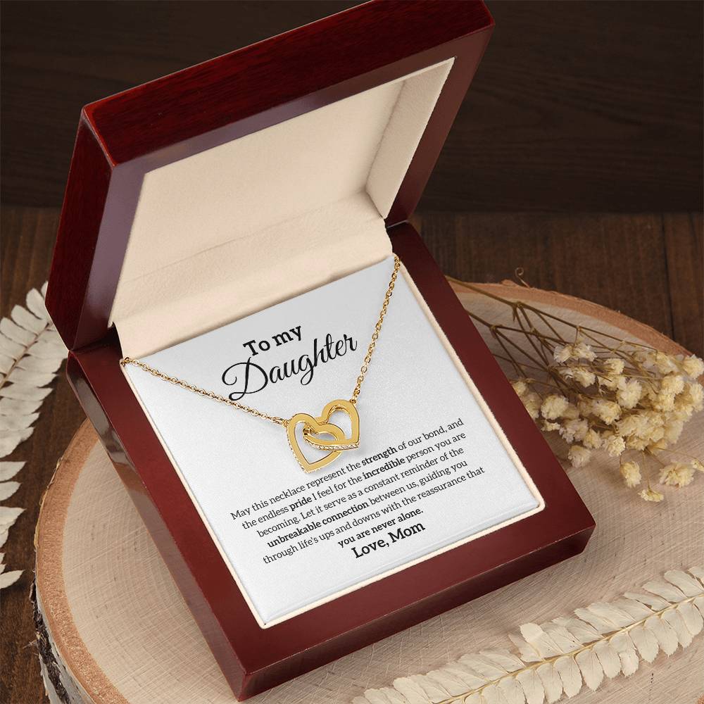 Daughter from Mom | Unbreakable Connection | Interlocking Hearts Necklace