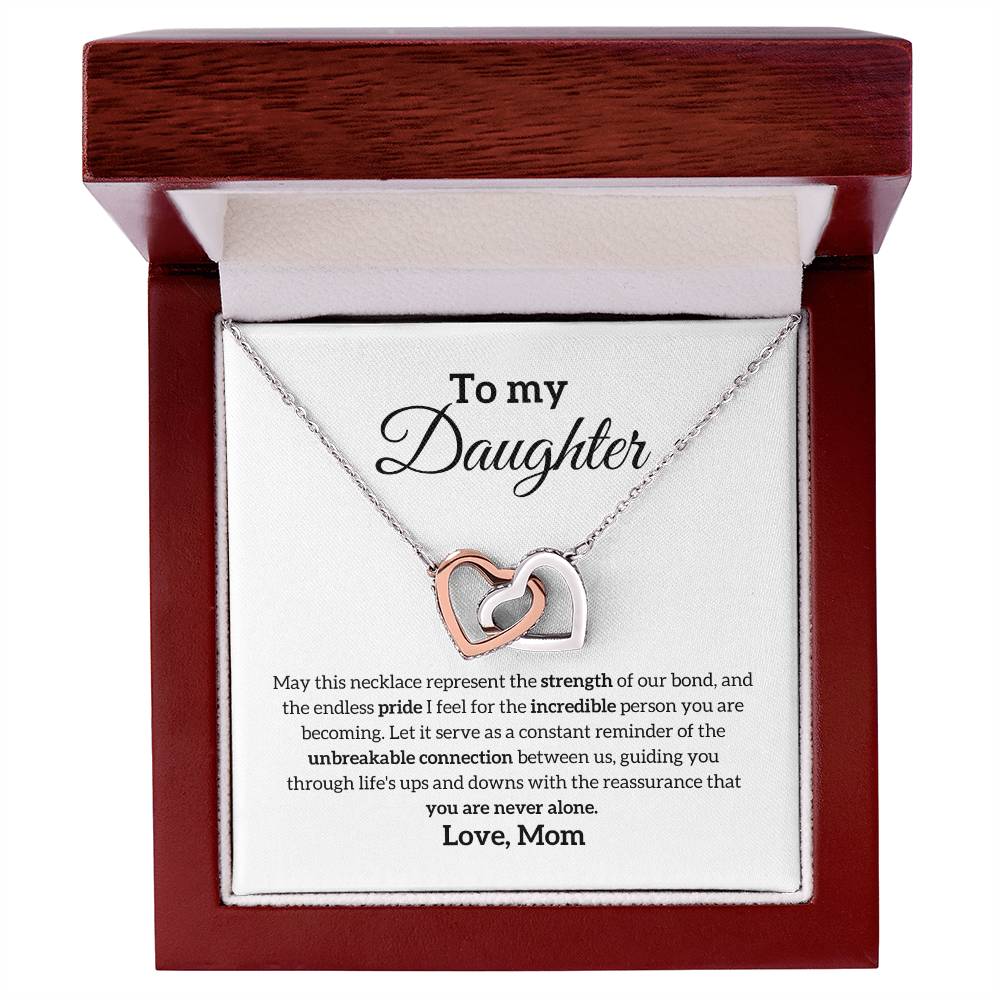 Daughter from Mom | Unbreakable Connection | Interlocking Hearts Necklace