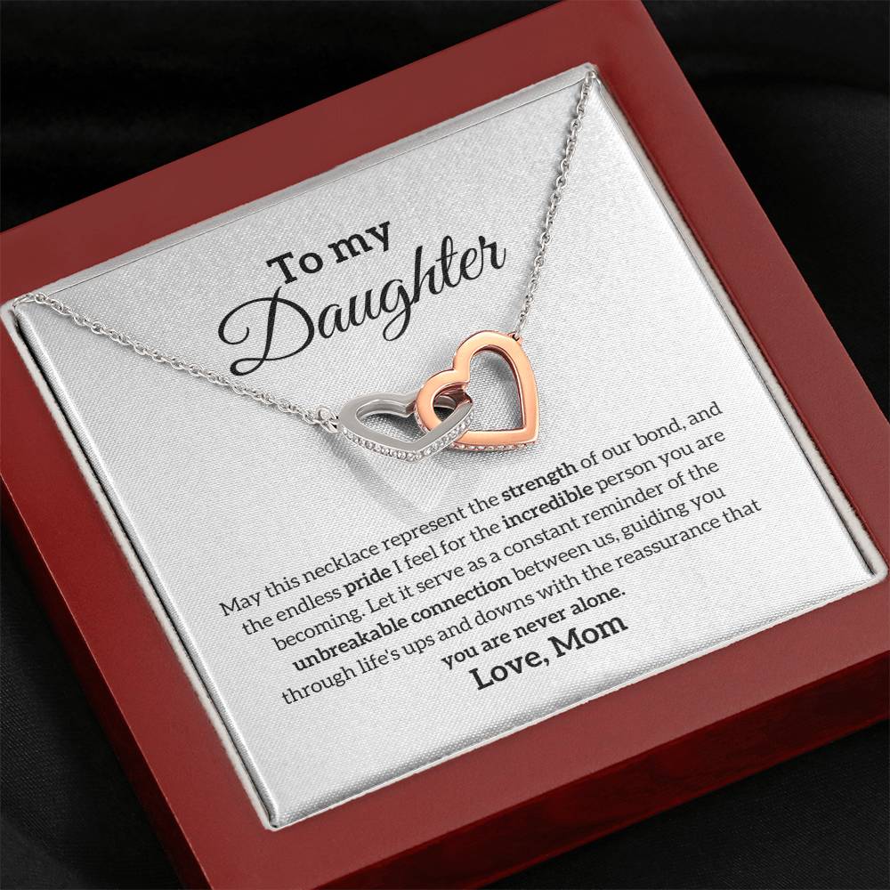 Daughter from Mom | Unbreakable Connection | Interlocking Hearts Necklace