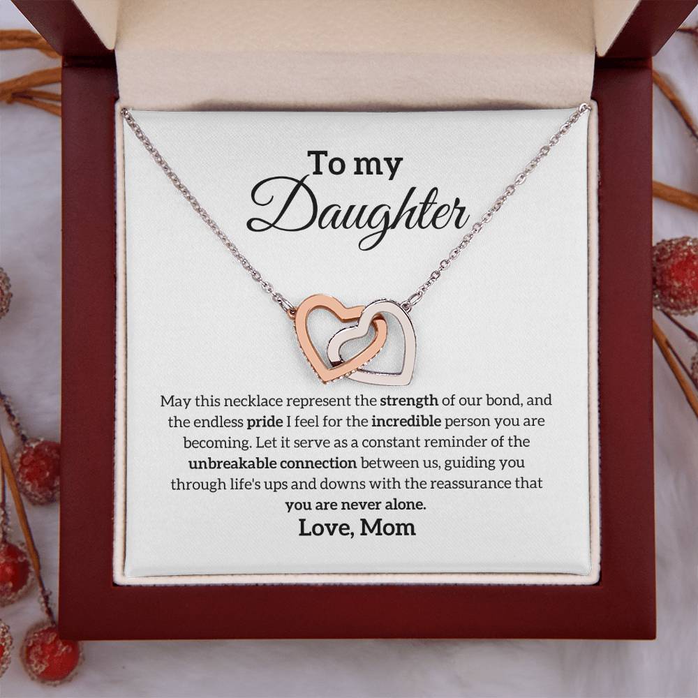 Daughter from Mom | Unbreakable Connection | Interlocking Hearts Necklace