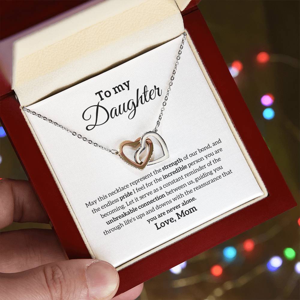 Daughter from Mom | Unbreakable Connection | Interlocking Hearts Necklace