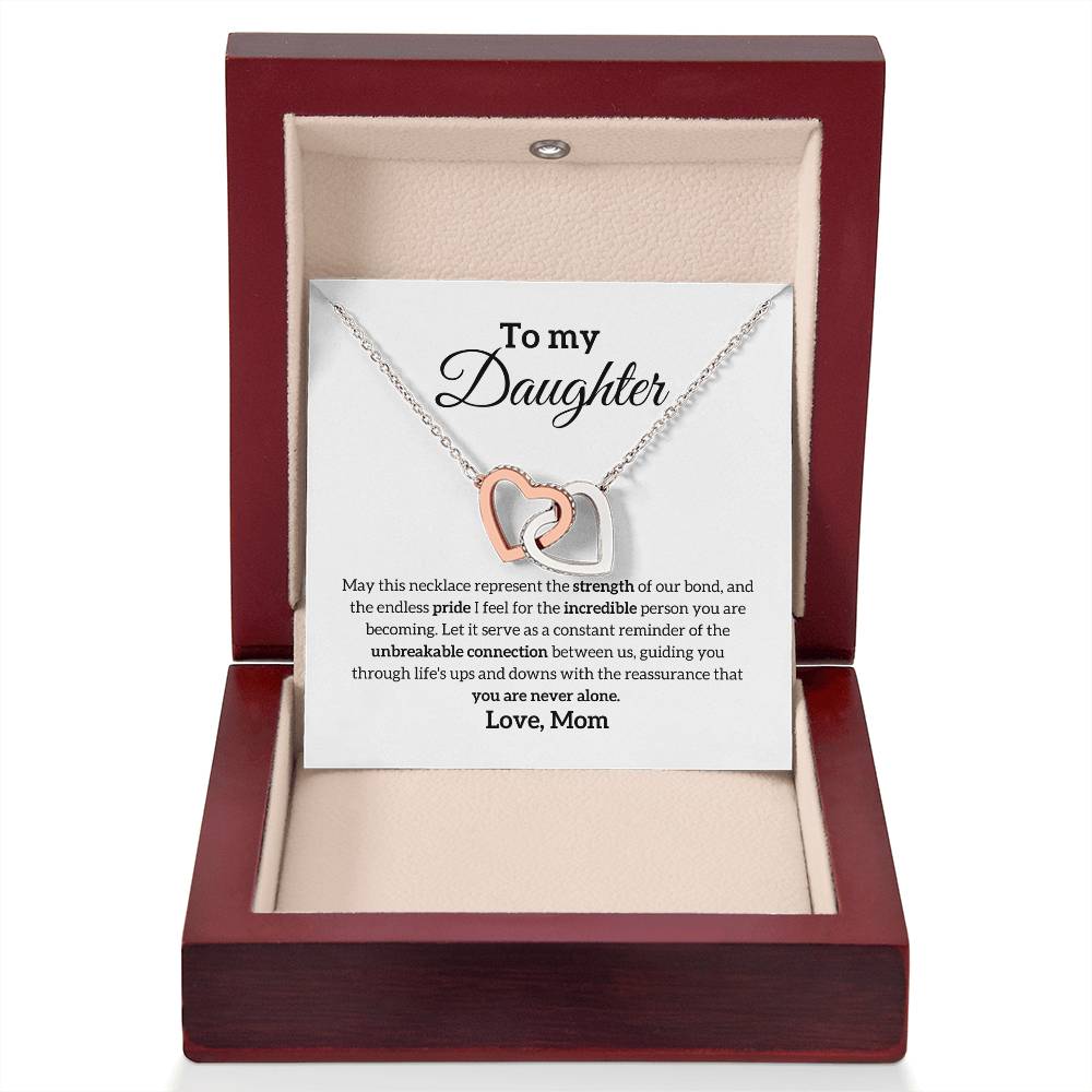 Daughter from Mom | Unbreakable Connection | Interlocking Hearts Necklace