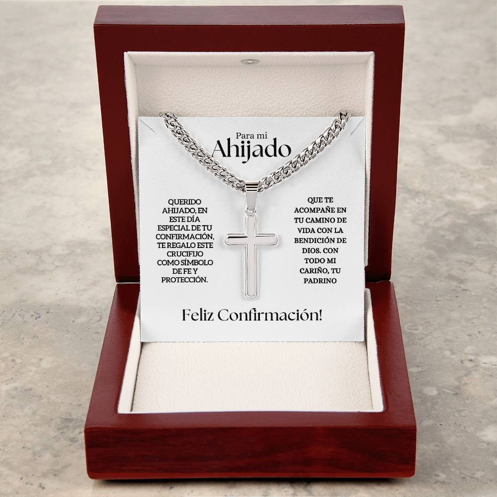 Ahijado | Confirmacion | Collar con Cruz y Cadena Cubana