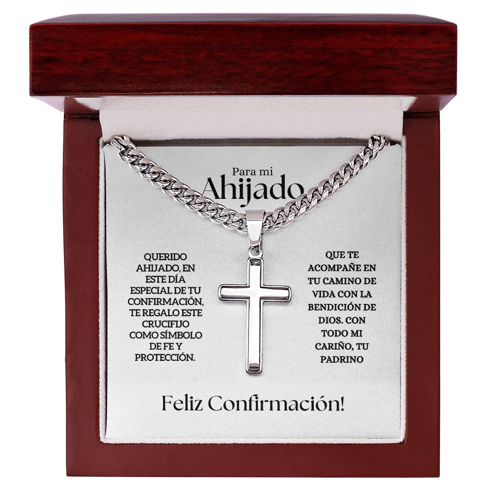 Ahijado | Confirmacion | Collar con Cruz y Cadena Cubana