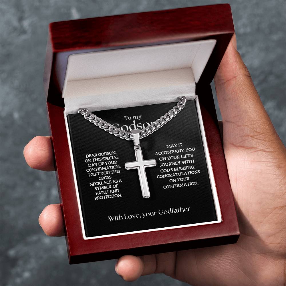 Godson from GodFather | Faith | Cross with Cuban Chain