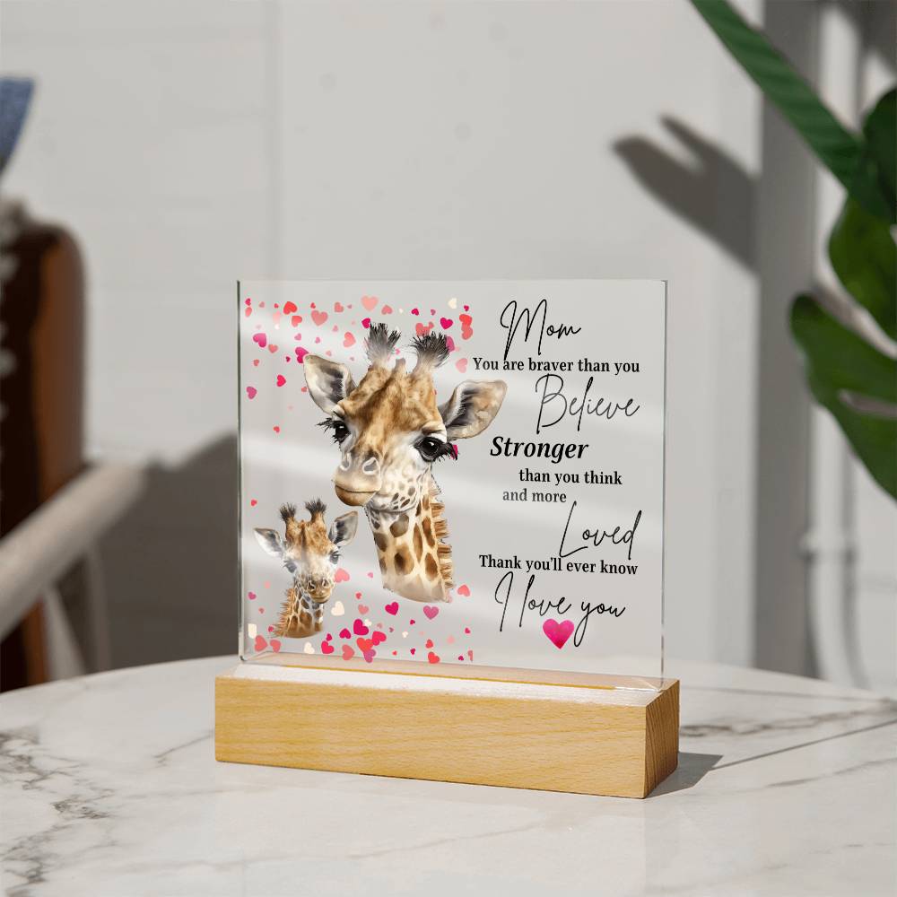 Mother's Day Gift, Mom Poem Acrylic Plaque, Gift for Mom, Daughter to Mother Gift, Giraffe Mom and me Themed, Mom Gifts