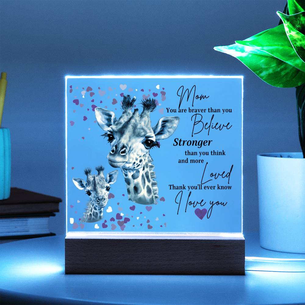 Mother's Day Gift, Mom Poem Acrylic Plaque, Gift for Mom, Daughter to Mother Gift, Giraffe Mom and me Themed, Mom Gifts