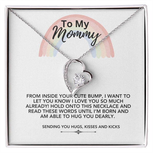 To My Mommy Heart Necklace | For new mom | Push Present Necklace | Rainbow baby